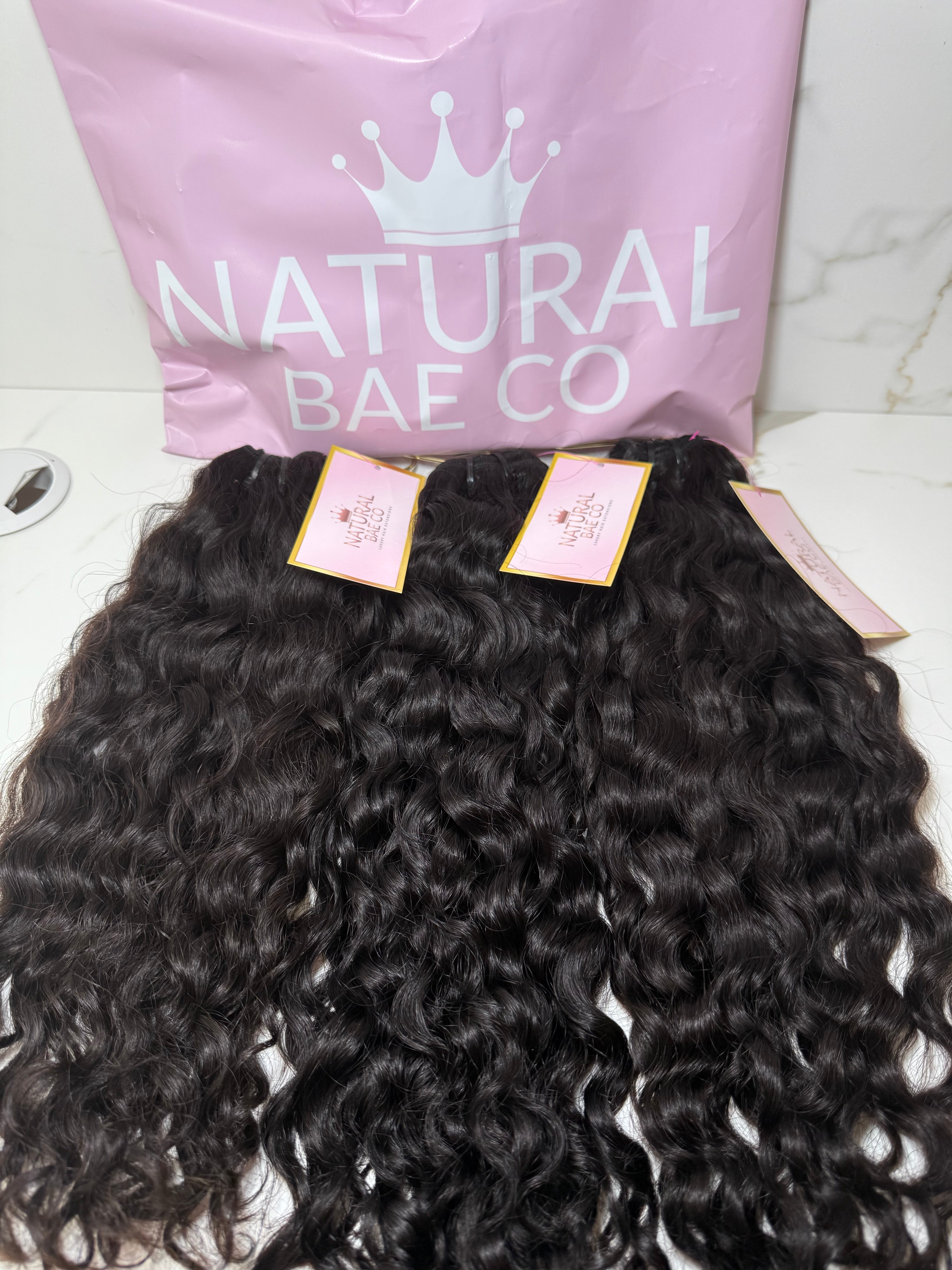 BUY 3 GET 1 FREE RAW INDIAN WATER CURLY SINGLE BUNDLES (ships 3-5 business days)